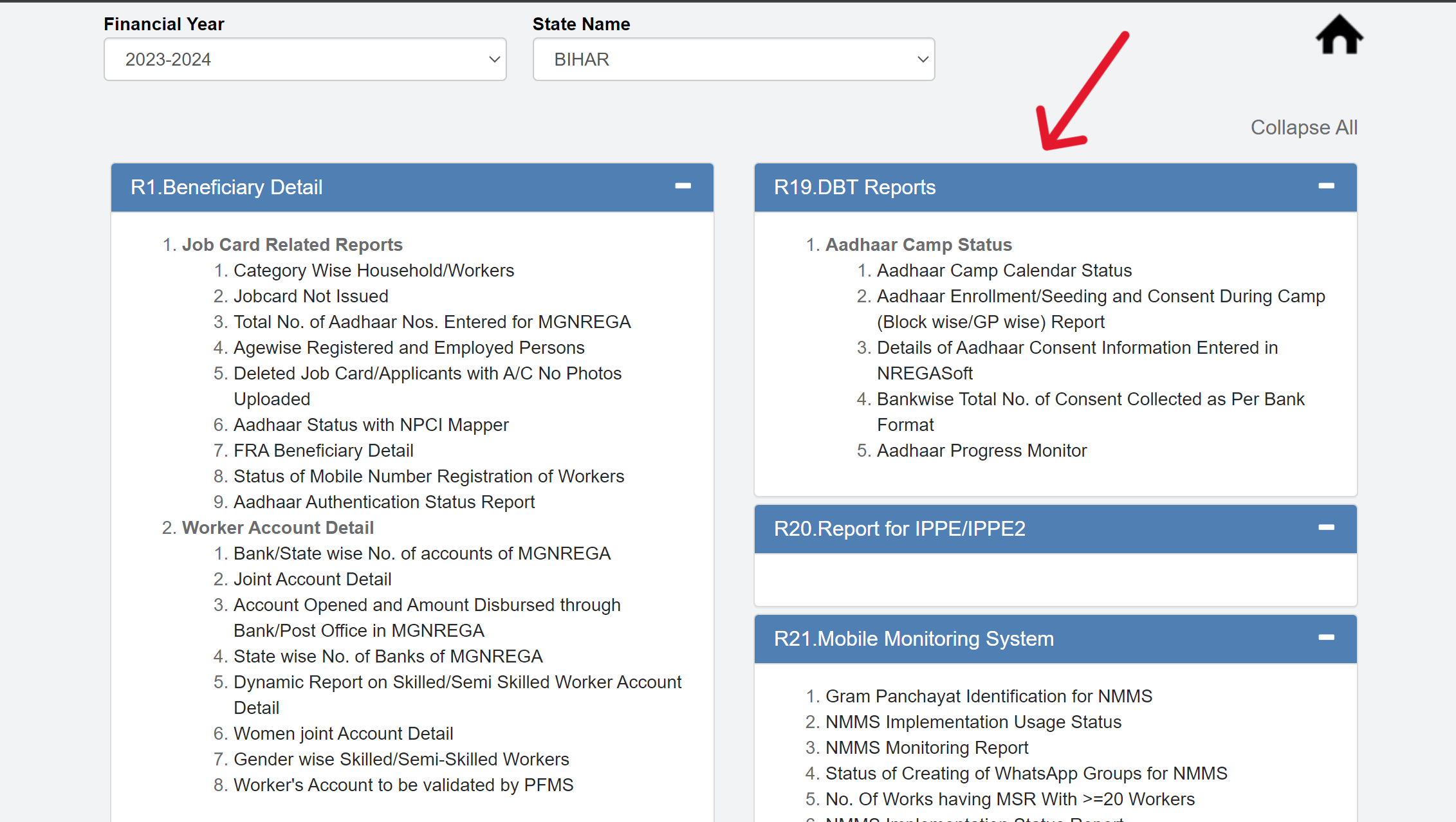 NREGA MIS Report Page