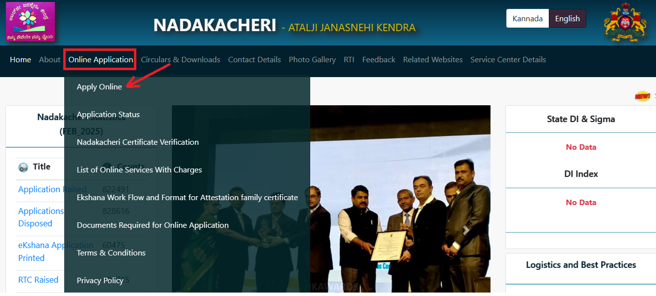 Apply Online Nadakacheri