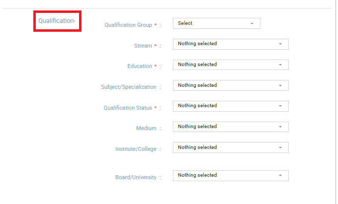 Enter Qualification Details