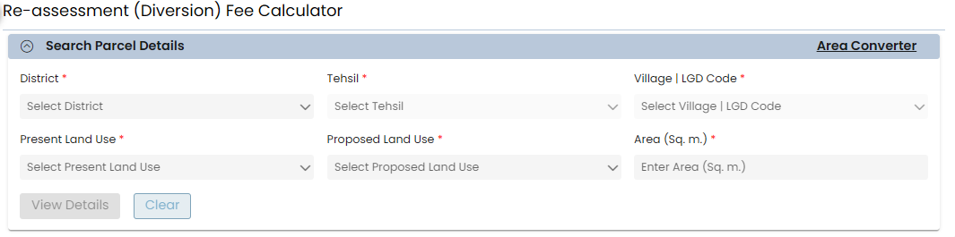 Diversion Intimation Fee Calculator